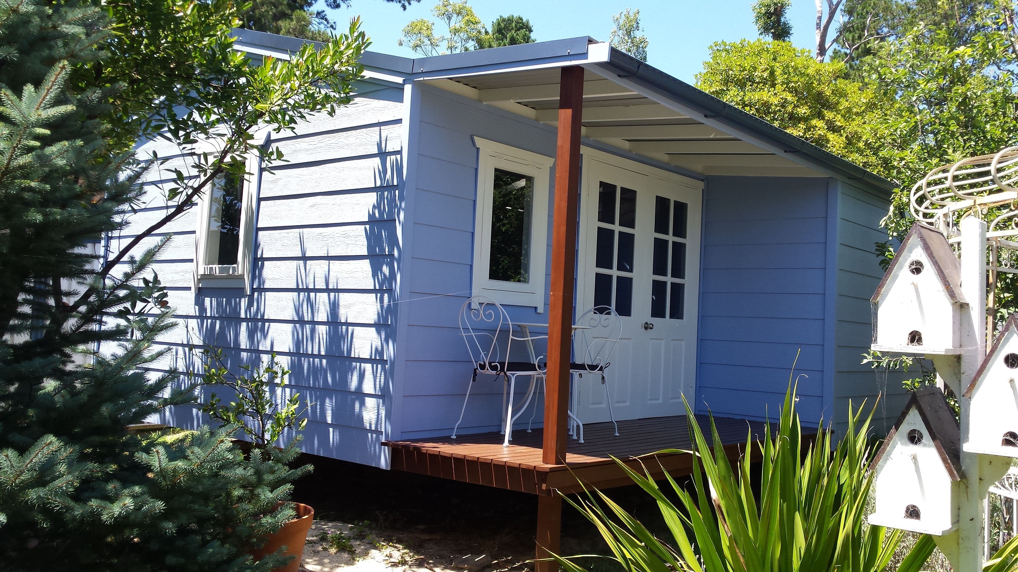 Completed view of the Pymble Home Office/Studio showing the benefit of added internal space with the reduced verandah.